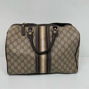 Gucci Web Joy Boston Bag GG Coated Canvas Medium